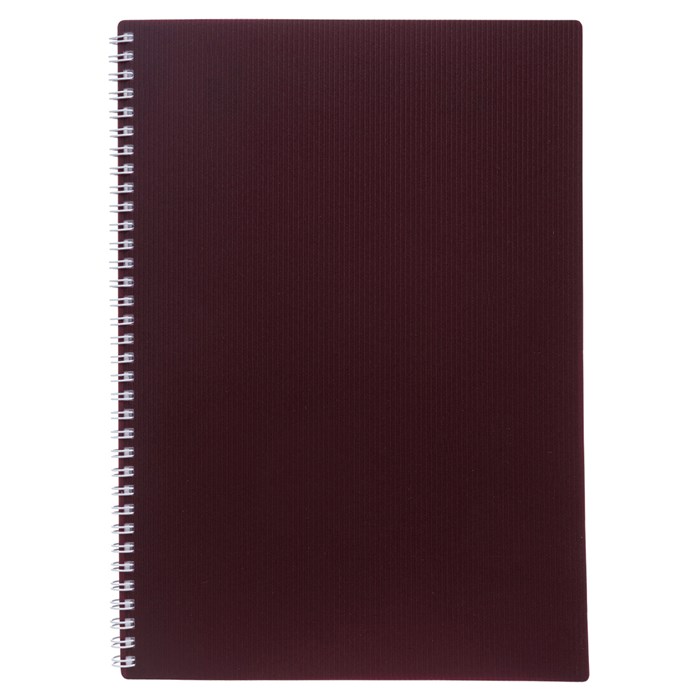 Тетрадь обложка пластик, А4, 80 л., гребень, клетка, HATBER, "VELVET" Бордо, 081564, 80Т4В1гр_01606 405495