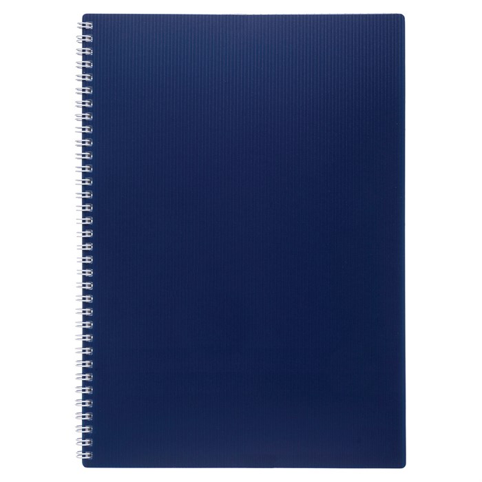 Тетрадь обложка пластик, А4, 80 л., гребень, клетка, HATBER, "VELVET" Синяя, 081562, 80Т4В1гр_01609 405497