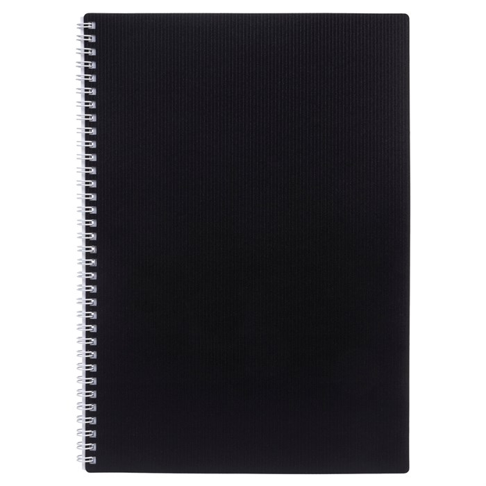 Тетрадь обложка пластик, А4, 80 л., гребень, клетка, HATBER, "VELVET" Черная, 081566, 80Т4В1гр_01601 405498