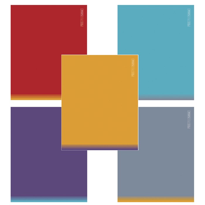 Тетрадь обложка пластик, А5, 48 л., скоба, клетка, HATBER, "PROстиль" (микс в спайке), 090231, 48Т5В1пл 405499