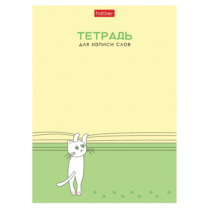 Тетрадь-словарь для записи иностранных слов А6 24 л., скоба, линия, HATBER, "Умный котик", 090006, 24Т6В5_29740 405573