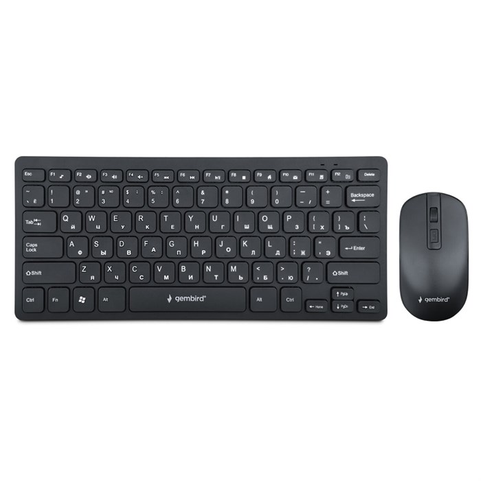 Набор беспроводной GEMBIRD KBS-9100, клавиатура 78 клавиш, мышь 4 кнопки, 1600 DPI, 2.4 ГГц, черный 514300