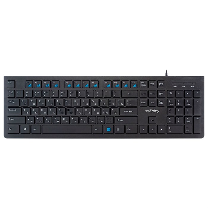 Клавиатура проводная SMARTBUY SLIM 206, USB, 104 клавиши, черная, SBK-206US-K 514309