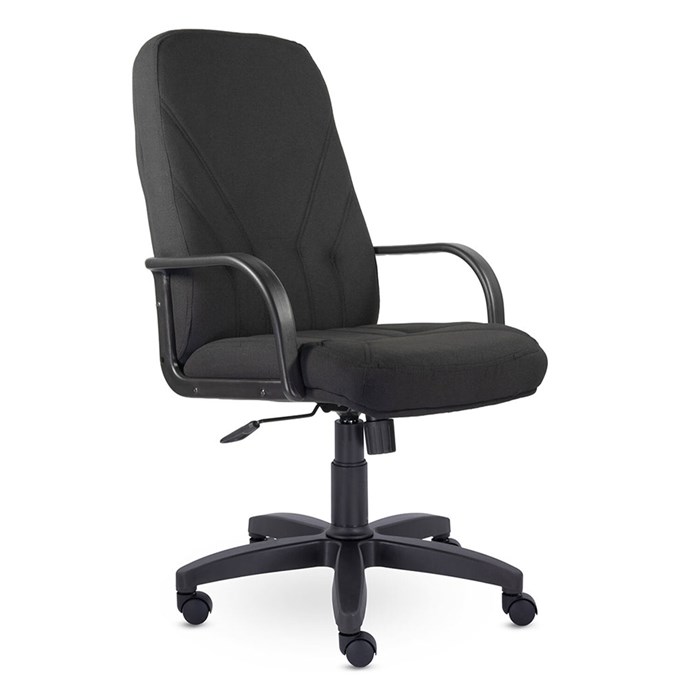 Кресло офисное "Менеджер", ткань, монолитный каркас, черное С-11, В-14 530069