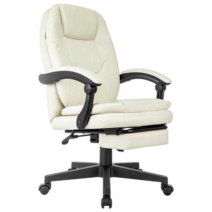 Кресло офисное CH-868N-BF, синхромеханизм, подставка для ног, экокожа, бежевое, 2018357 533182