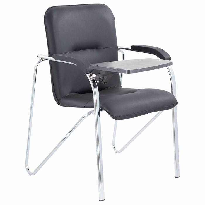 Кресло со столом BRABIX "Samba CF-108 BOX-2", хром каркас, кожзам черный, разобрано, 533218 533218