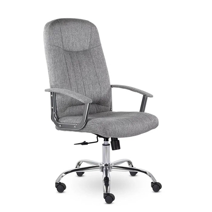 Кресло офисное "Бостон", CH-277, хром, ткань, серый (M-02) 533306