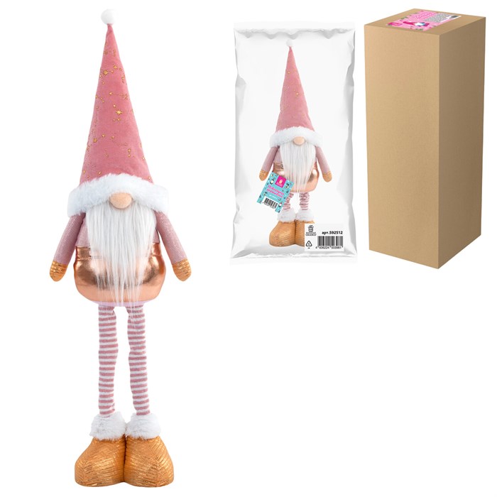 Украшение новогоднее интерьерное 72 см "Звездный Гном", телескопические ножки, полиэстер, ЗОЛОТАЯ СКАЗКА, 592512 592512