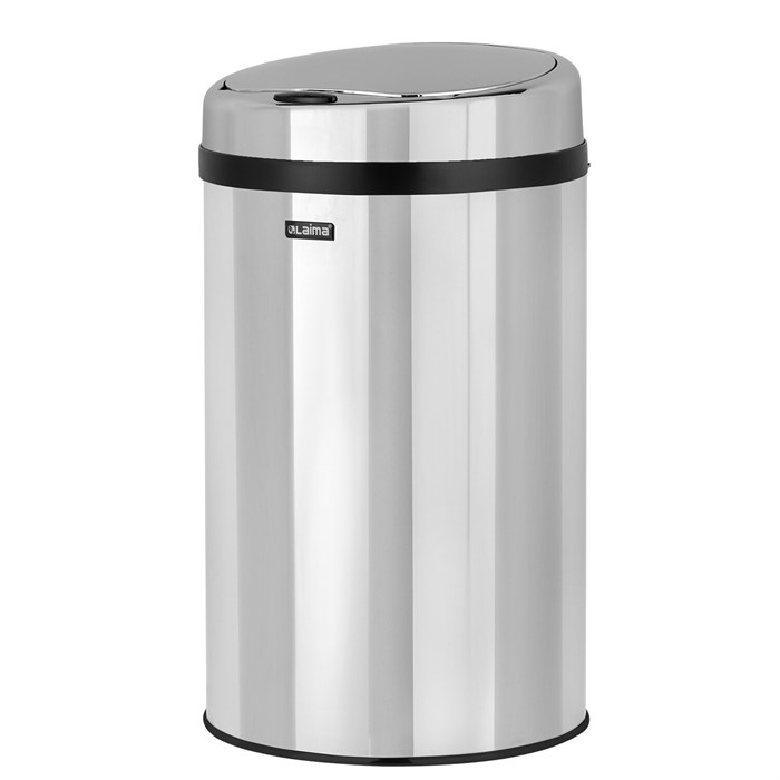 Ведро для мусора СЕНСОРНОЕ 30 л, нержавеющая сталь, зеркальная крышка, питание от 4-х батареек AA (не входят в комплект), LAIMA, 609329 609329