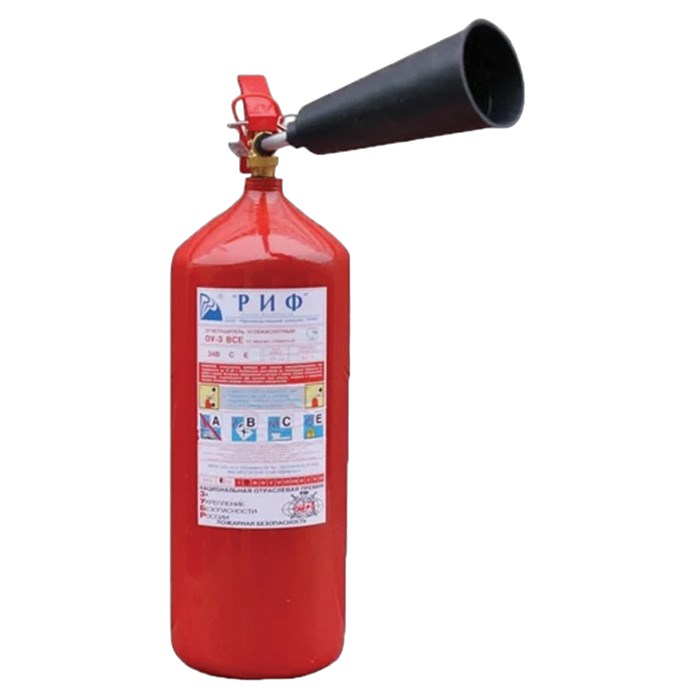 Огнетушитель углекислотный ОУ-3, ВСЕ (жидкие, газообразные, электрические), закачной, в индивидуальном коробе, РИФ 611030