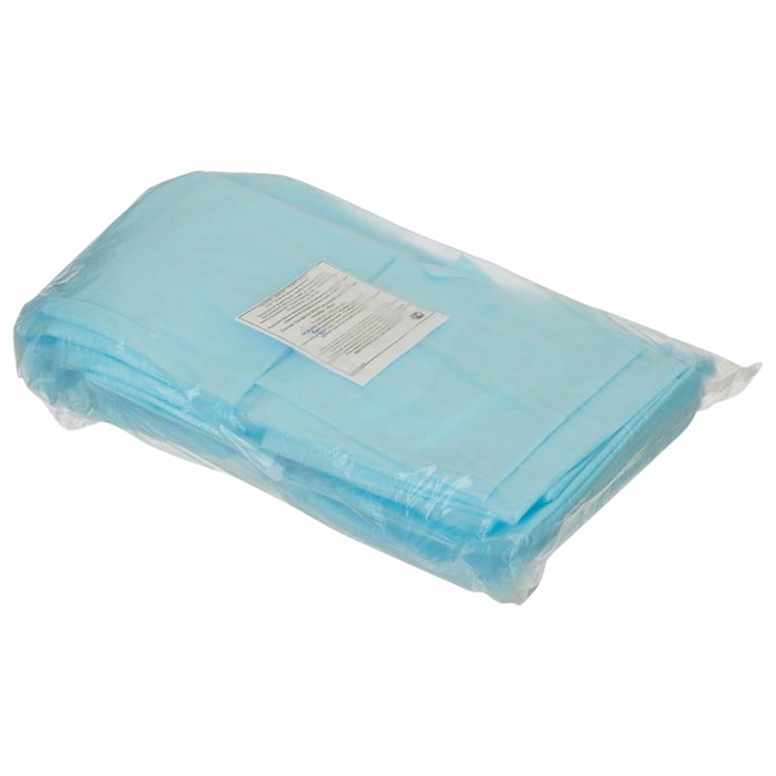 Простыня голубая нестерильная 70х80 см, КОМПЛЕКТ 40 шт., спанбонд 25 г/м2, ГЕКСА 630135