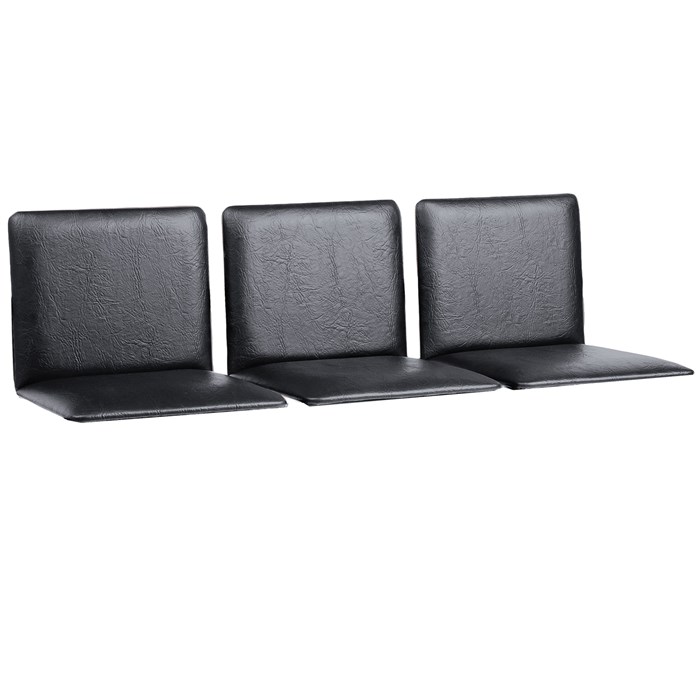 Сиденья для кресла "Терра", комплект 3 шт., кожзам черный, каркас серебристый 640598