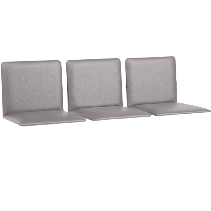 Сиденья для кресла "Терра", комплект 3 шт., кожзам серый, каркас серебристый 640599
