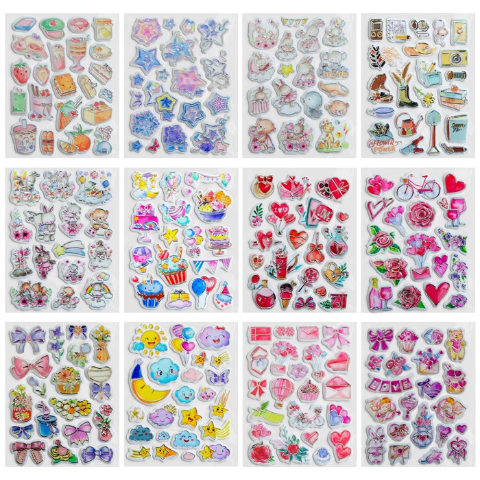 Наклейки объемные "Вдохновение", 19х15 см, ассорти 12 видов, FUNSTER (ФАНСТЕР), 666088 666088