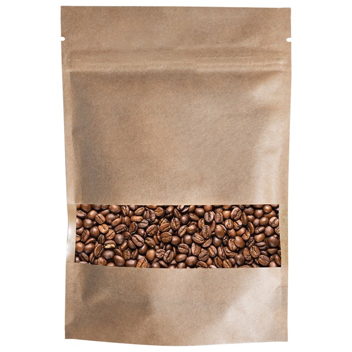 Пакет Дой-Пак с замком ZIP LOCK, крафт с окном 40мм, 100 х 150 + 30 мм, 100 штук 150 мкм, BRAUBERG, 700688 700688