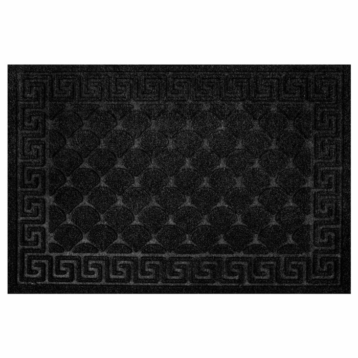 Коврик придверный 40х60 см, ЧЕРНЫЙ, грязезащитный, 430 г/м2, фактурный рисунок ЧЕШУЙКИ, ЛЮБАША, 701057 701057