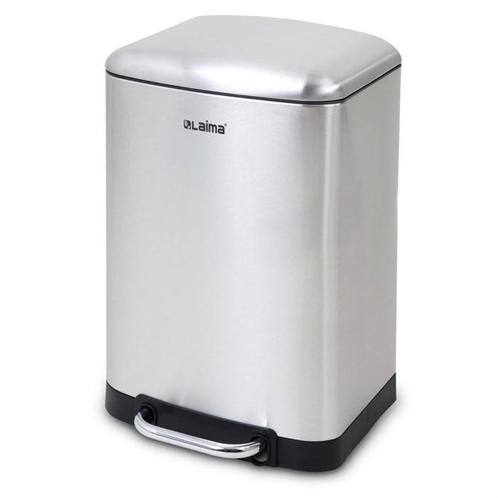 Ведро мусорное с педалью 12 л, крышка с доводчиком, стальное, БЕЗ ОТПЕЧАТКОВ, LAIMA ULTRA, 701568 701568