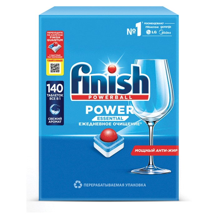 Таблетки для посудомоечных машин 140 шт., FINISH Powerball, 3265808 701773