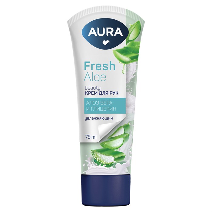 Крем для рук увлажняющий 75 мл, AURA BEAUTY "Алоэ вера и глицерин", 14858 702046