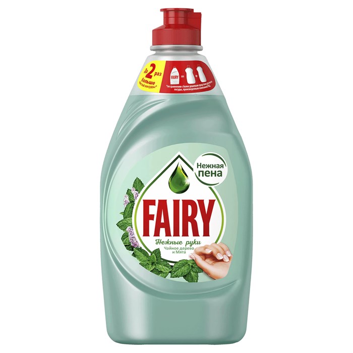 Средство для мытья посуды, 450 мл, FAIRY (Фейри) Нежные руки, Чайное дерево и мята 603143