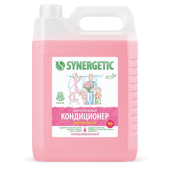 Кондиционер-ополаскиватель для белья 5 л SYNERGETIC Аромамагия, гипоаллергенный, концентрат 605551