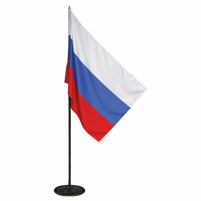 Флаг России, 90х135 см, напольный с флагштоком, высота 2,25 м, оцинкованная сталь с полимерным покры 550007