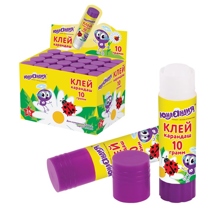 Клей-карандаш ЮНЛАНДИЯ ЮНЛАНДИК И БОЖЬЯ КОРОВКА, 10 г, улучшенный, 271137 271137