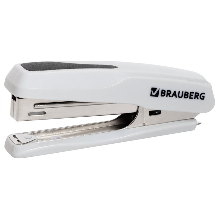 степлeр №10 BRAUBERG Extra, до 20 листов, антистеплeр, серый, 229083 229083