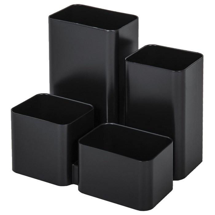 Подставка-органайзер BRAUBERG COMPACT, 4 отделения, 92х114х102 мм, черная, 238102 238102