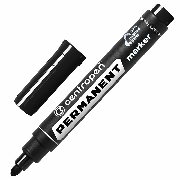 Маркер перманентный CENTROPEN 8566, ЧЕРНЫЙ, круглый наконечник, 2,5 мм 150061