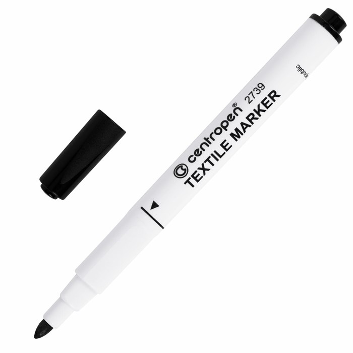 Маркер для ткани ЧЕРНЫЙ CENTROPEN Textile Marker, круглый наконечник, 1,8 мм, 2739 151102