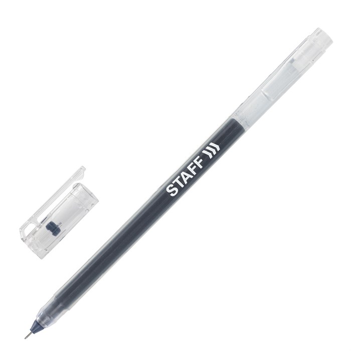 Ручка гелевая STAFF EVERYDAY GP-673, ЧЕРНАЯ, длина письма 1000 м, игольчатый узел 0,5 мм, линия письма 0,35 мм, 143673 143673