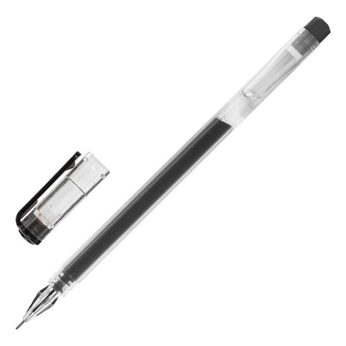 Ручка гелевая STAFF Basic GP-675, ЧЕРНАЯ, длина письма 1000 м, игольчатый узел 0,5 мм, линия письма 0,35 мм, 143675 143675