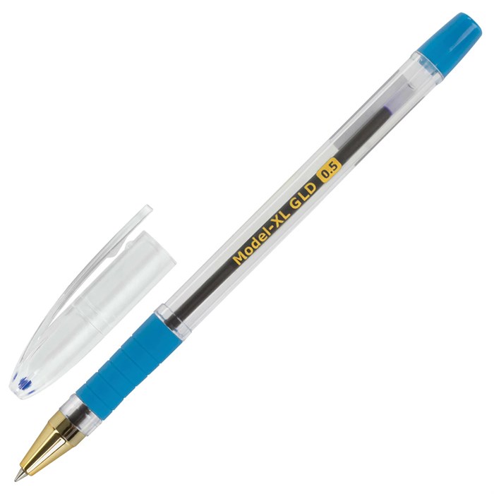 Ручка шариковая масляная с грипом BRAUBERG Model-XL GLD, СИНЯЯ, узел 0,5 мм, линия письма 0,25 мм, 143245 143245