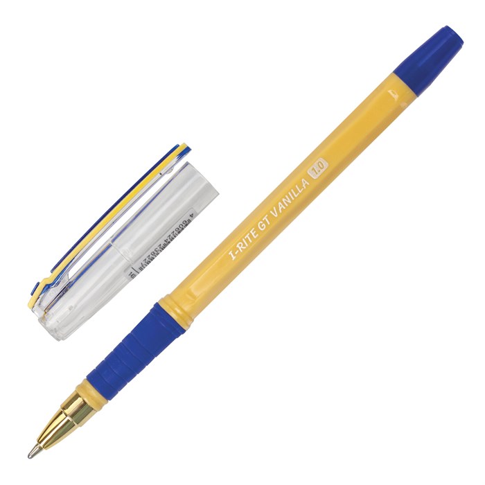 Ручка шариковая масляная с грипом BRAUBERG i-Rite GT Vanilla, СИНЯЯ, корпус кремовый, узел 1 мм, 143304 143304