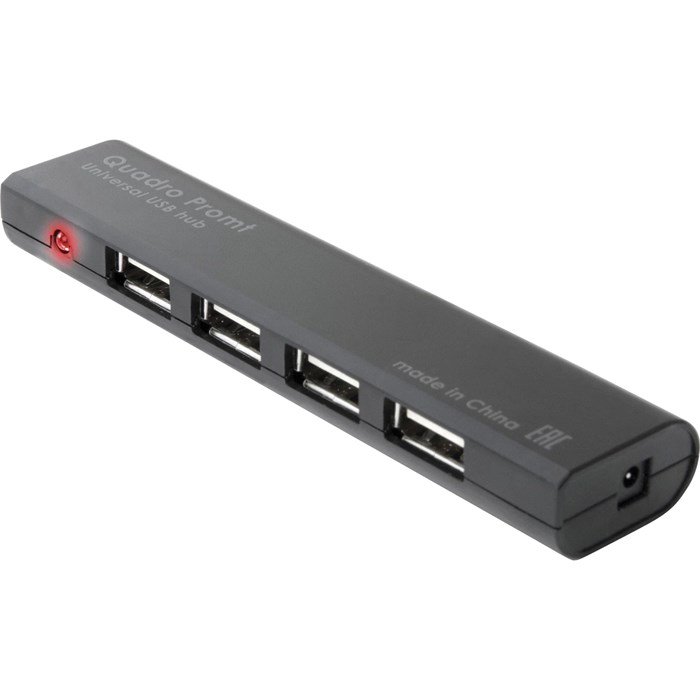 Хаб USB 2.0, 4 порта, черный, DEFENDER QUADRO PROMT, 83200 512028