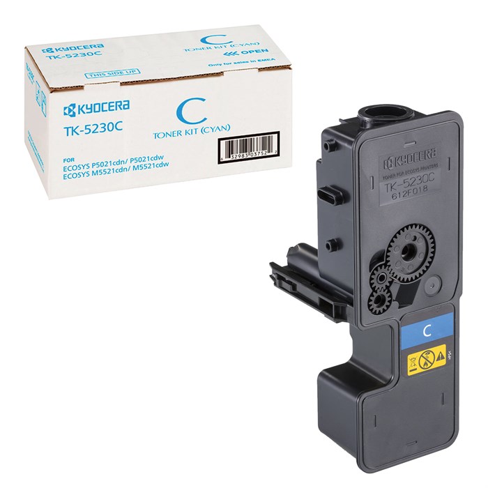 Тонер-картридж KYOCERA (TK-5230C) ECOSYS P5021cdn/cdw/M5521cdn/cdw, голубой, ресурс 2200 стр., оригинальный, 1T02R9CNL0 320855