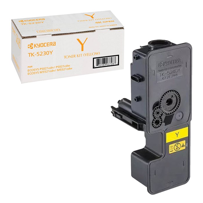 Тонер-картридж KYOCERA (TK-5230Y) ECOSYS P5021cdn/cdw/M5521cdn/cdw, желтый, ресурс 2200 стр., оригинальный, 1T02R9ANL0 320857