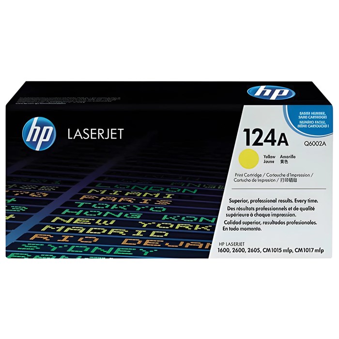 Картридж лазерный HP (Q6002A) ColorLaserJet CM1015/2600 и др, №124A, желтый, оригинальный, 2000 стр. 360587