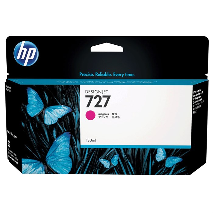 Картридж струйный для плоттера HP (B3P20A) Designjet T920/1500, №727, пурпурный, 130 мл, оригинальный 361325