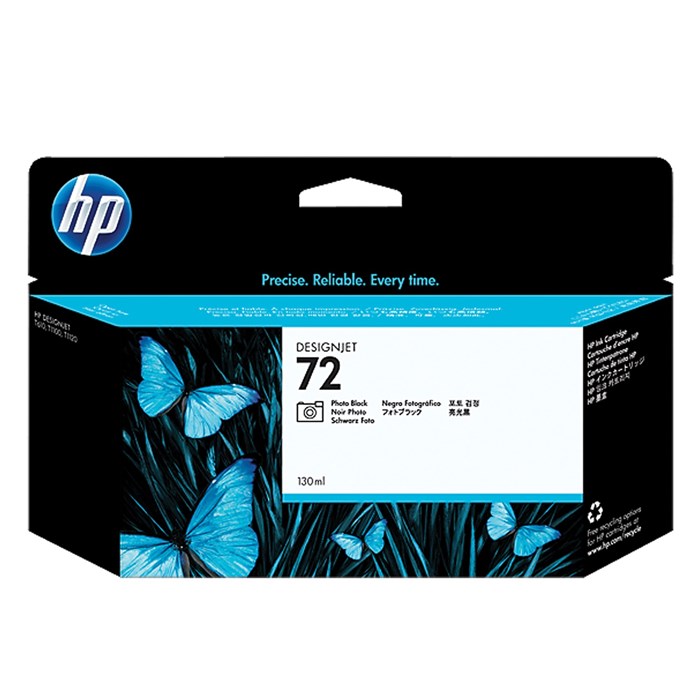 Картридж струйный для плоттера HP (C9370A) Designjet T610/795/1100 и др., №72, черный фото, 130 мл, оригинальный 361340