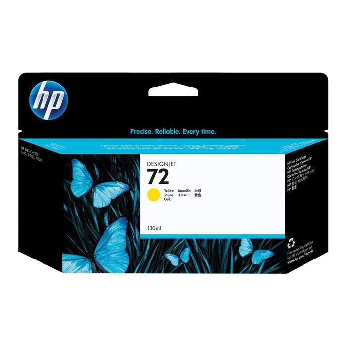 Картридж струйный для плоттера HP (C9373A) Designjet T610/795/1100 и др., №72, желтый, 130 мл, оригинальный 361343