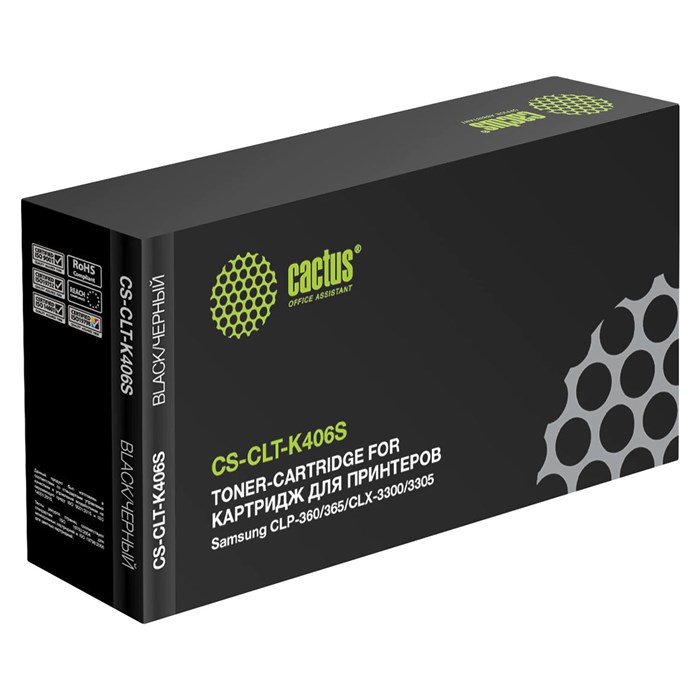 Картридж лазерный CACTUS (CS-CLT-K406S) для SAMSUNG CLP-365/365W, черный, ресурс 1500 стр. 361791
