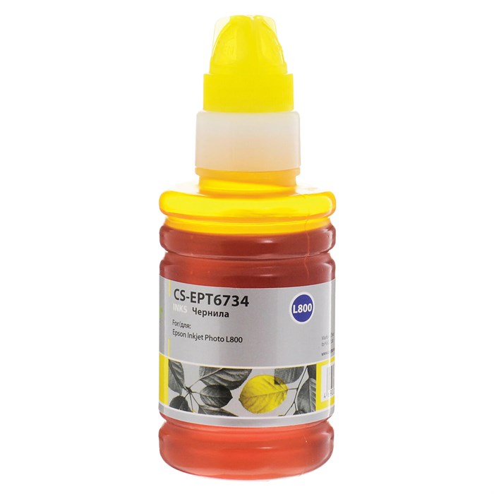 Чернила CACTUS (CS-EPT6734) для СНПЧ EPSON L800/L810/L850/L1800, желтые, 0,1 л 361922