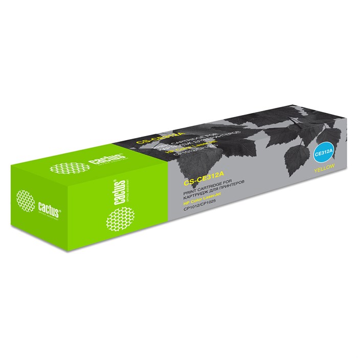 Картридж лазерный CACTUS (CS-CE312A) для HP ColorLaserJet CP1025/CP1025NW, желтый, ресурс 1000 страниц 362068