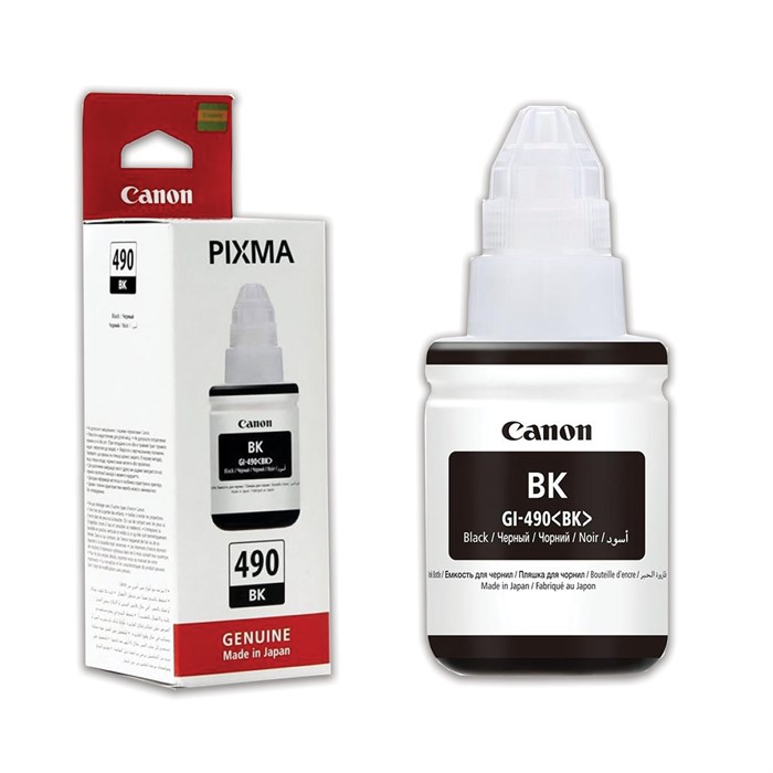 Чернила CANON (GI-490BK) для СНПЧ Pixma G1400\G2400\G3400, черные, ресурс 6000 стр., оригинальные, 0663C001 362227