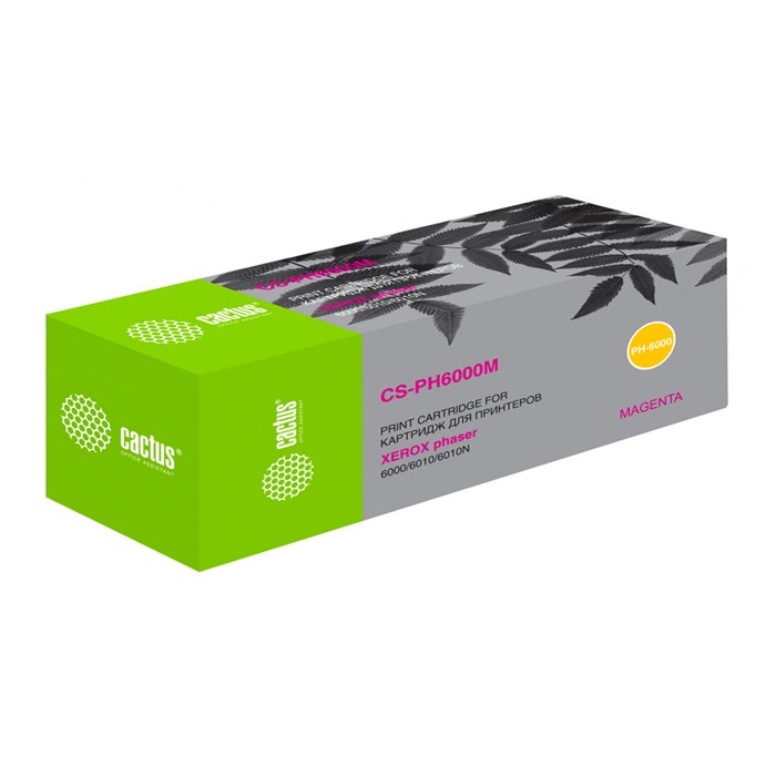 Картридж лазерный CACTUS (CS-PH6000M) для XEROX Phaser 6000/6010N, пурпурный, ресурс 1000 стр. 362585