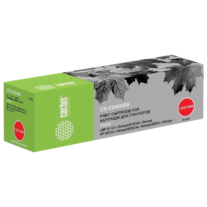 Картридж лазерный CACTUS (CS-045HBK) для CANON MF635/633/631/LBP 611/613, черный, ресурс 2800 стр., CS-C045HBK 362990