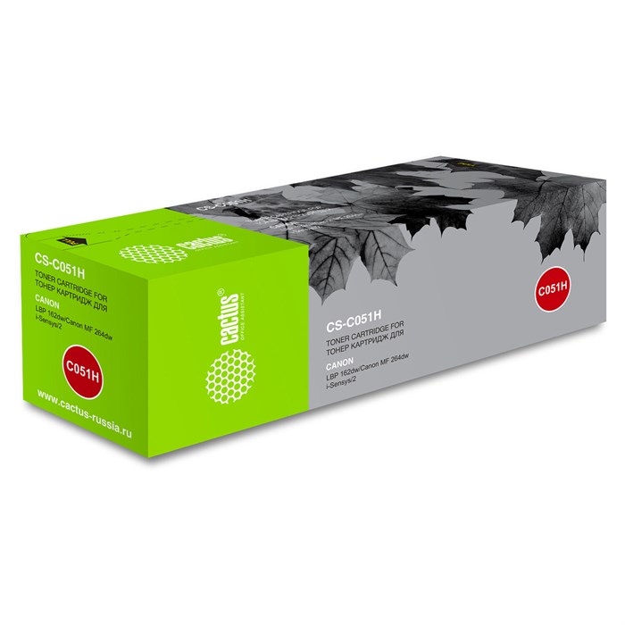 Тонер-картридж CACTUS (CS-C051H) для Canon LBP 162dw/MF 264dw/267dw/269dw, черный, ресурс 4100 страниц 363372