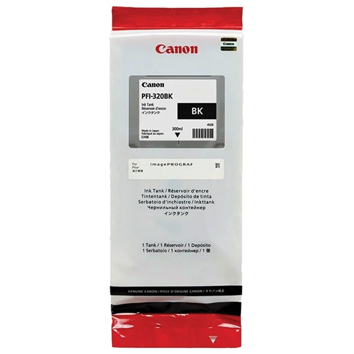 Картридж струйный CANON (PFI-320BK) для imagePROGRAF TM-200/205/300/305, черный, 300 мл, оригинальный, 2890C001 363498